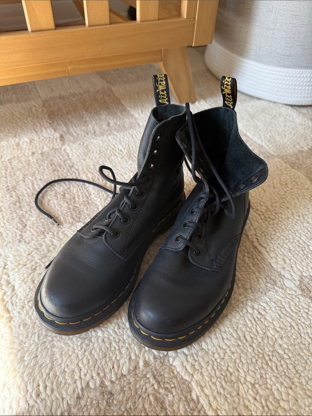 Dr. Martens Black Vegan Leather Lace-Up Boots
